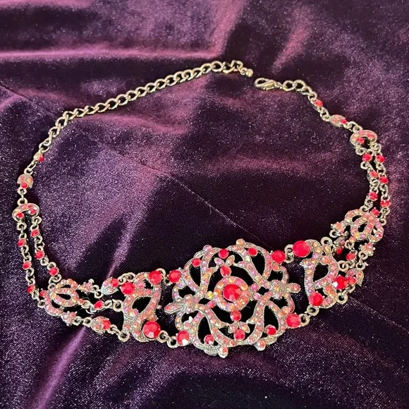 Radiant Vintage Ruby Red Necklace